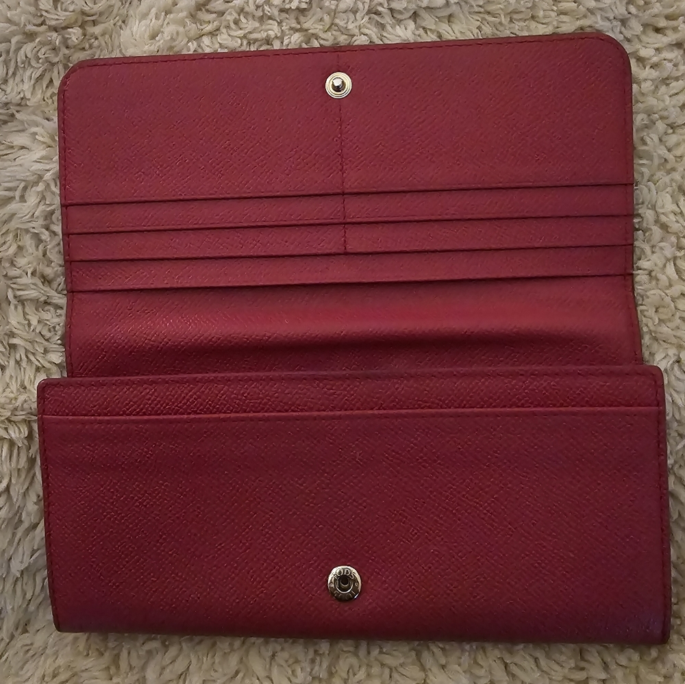 TOD’S Long Flap Continental wallet in Deep Pink. Made in Italy. - Picture 6 of 14